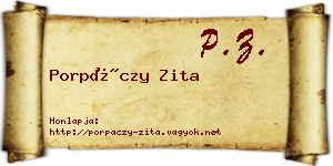 Porpáczy Zita névjegykártya