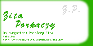 zita porpaczy business card