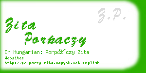 zita porpaczy business card